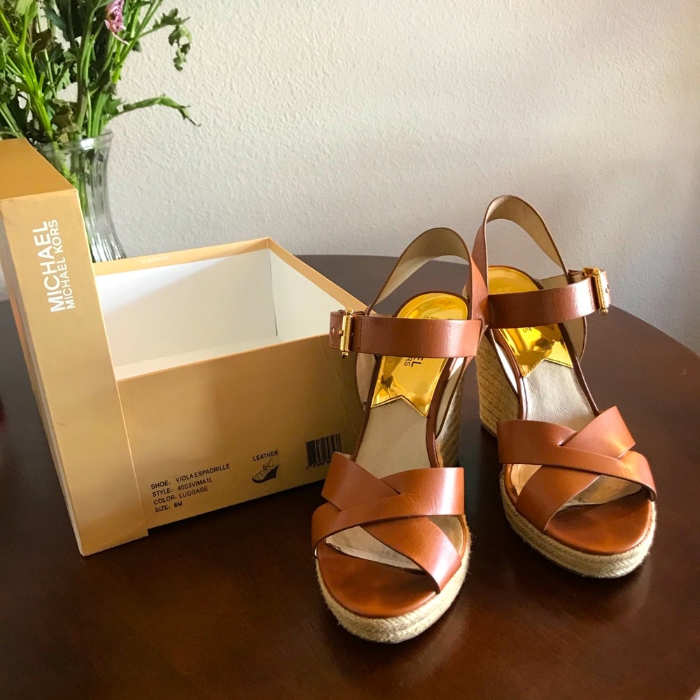 Michael Kors Viola Espadrille Wedge - Size 8